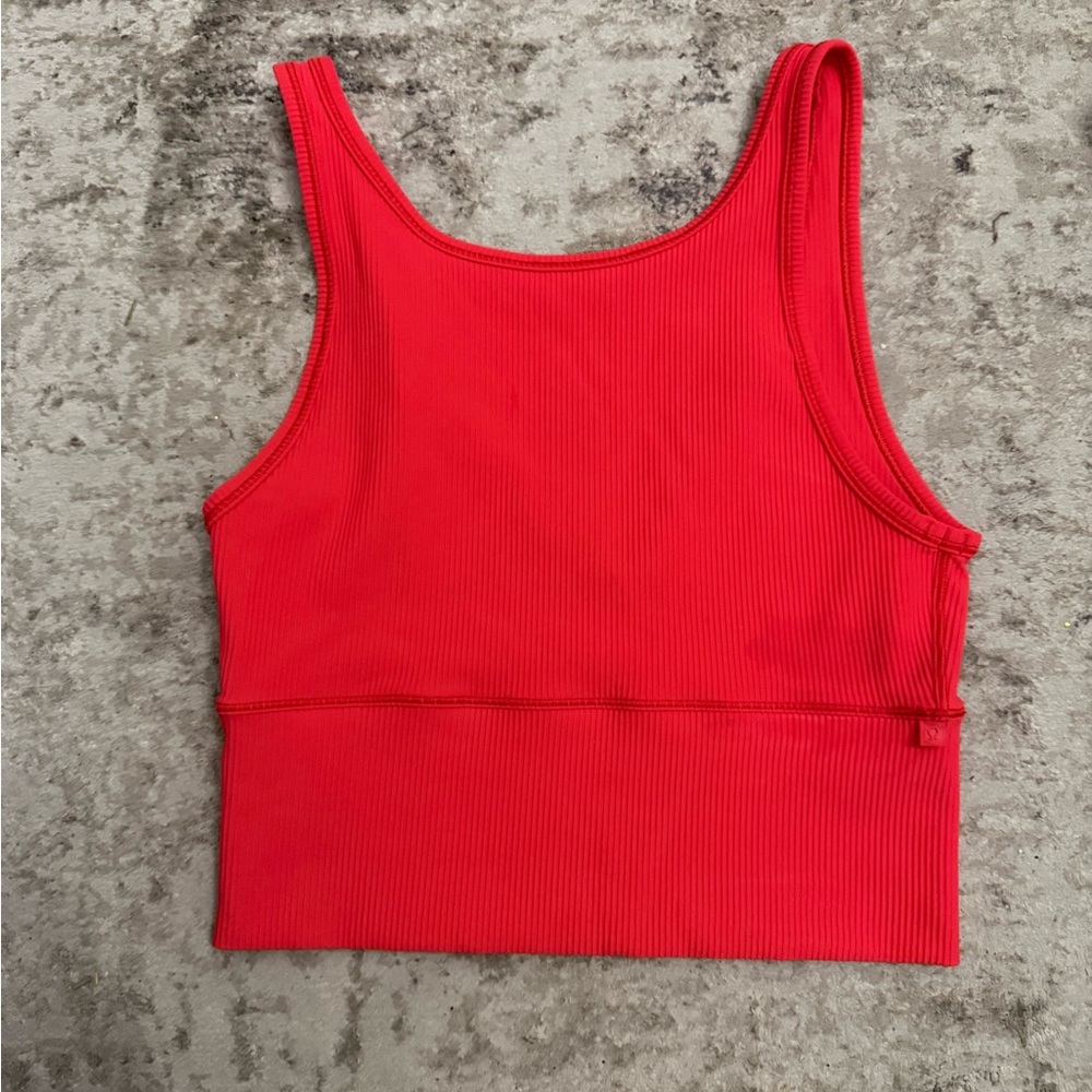 Lululemon Red Ribbed Tank Top